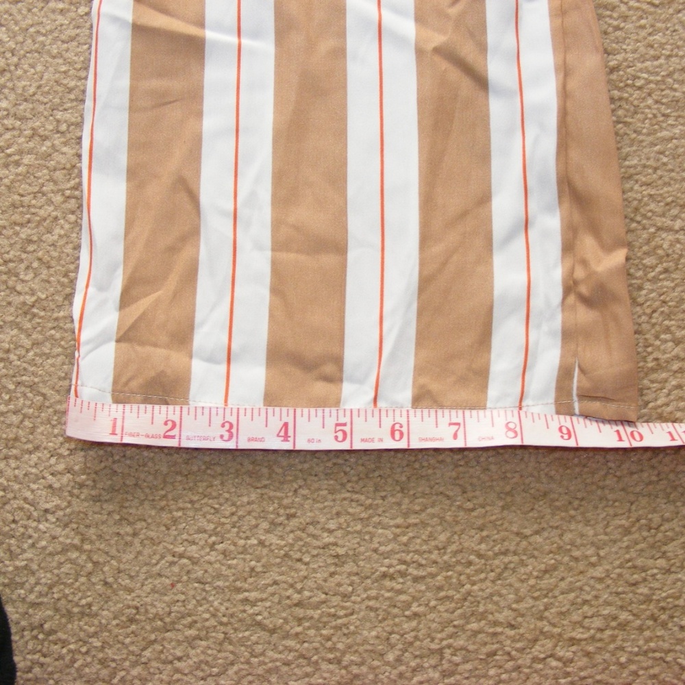 Privy Privately Privileged size medium beige white stripe sleeveless jumpsuit - Picture 10 of 11
